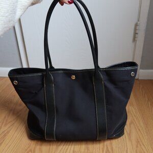 Dooney and Bourke Layla Black Nylon & Black Leather Tote